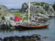 faering and tent, Norwegian island